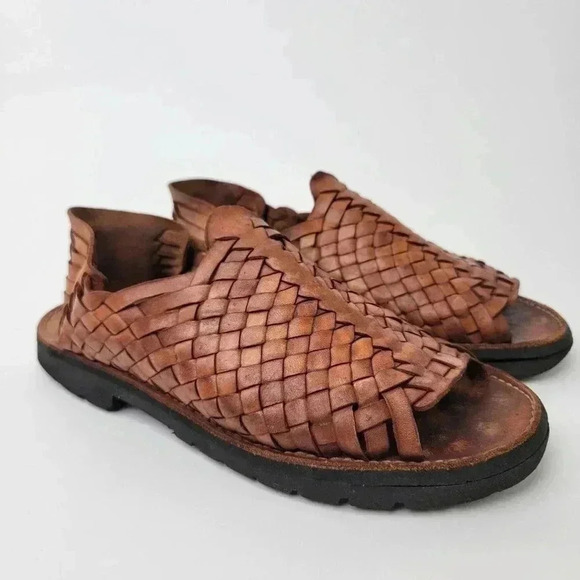 Brand X Ranchero Huarache Leather Fisherman Sandals - 12 - Picture 9 of 12